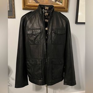 Virgin Airline America virgin Atlantic Black Leather Jacket Pilot never worn M T